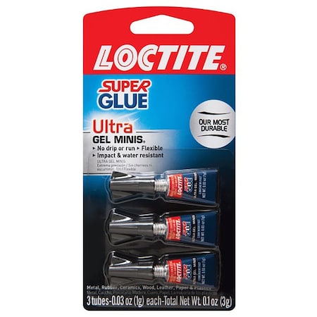 Loctite Loctite Ultra Gel Minis High Strength Ethyl Cyanoacrylate Clear Super Glue 0.1 oz 1906107